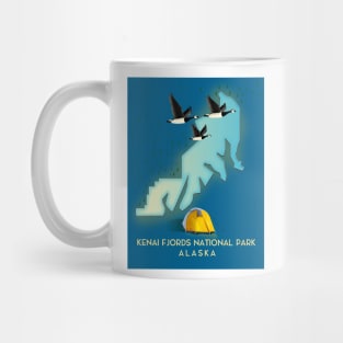 Kenai Fjords National Park Alaska travel map Mug